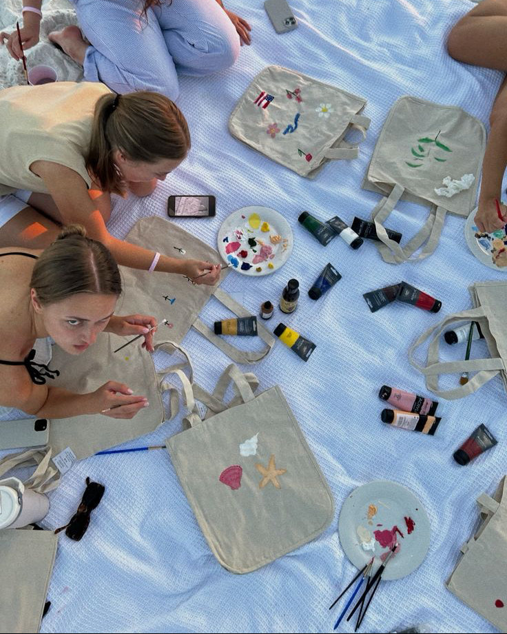 Sunset Tote - Pittura su Tote Bag