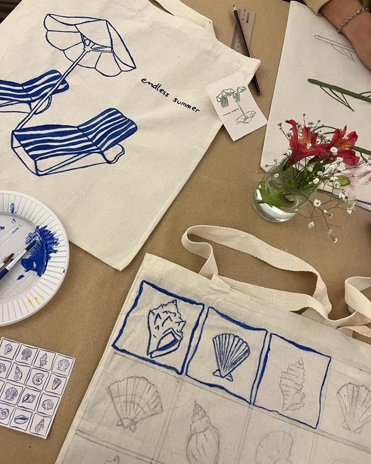 Sunset Tote - Pittura su Tote Bag